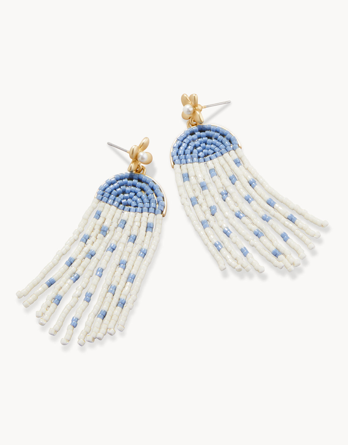 Bitty Bead Earrings Blue Dots 58.00