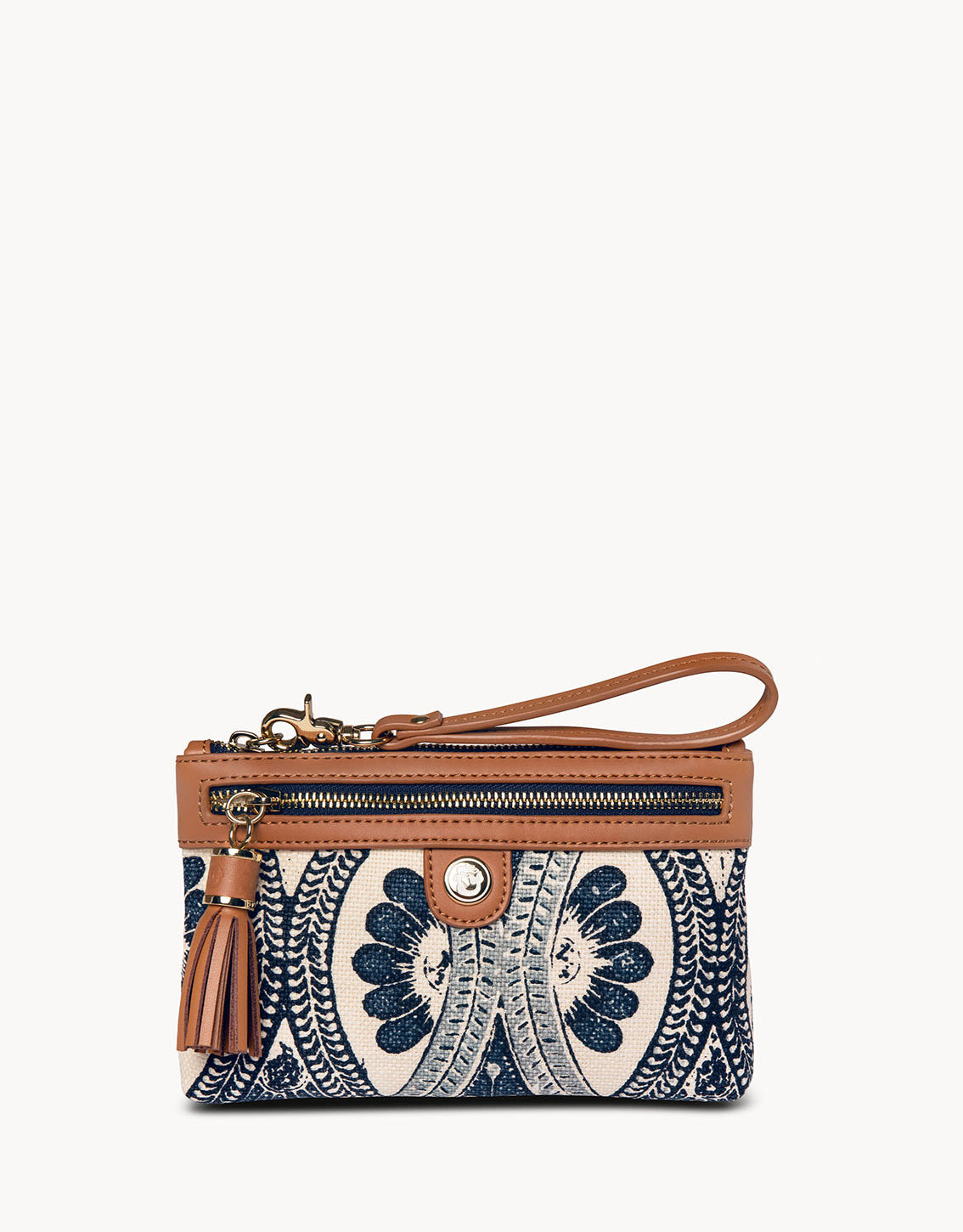 Spartina blue brown sale print set bag wallet