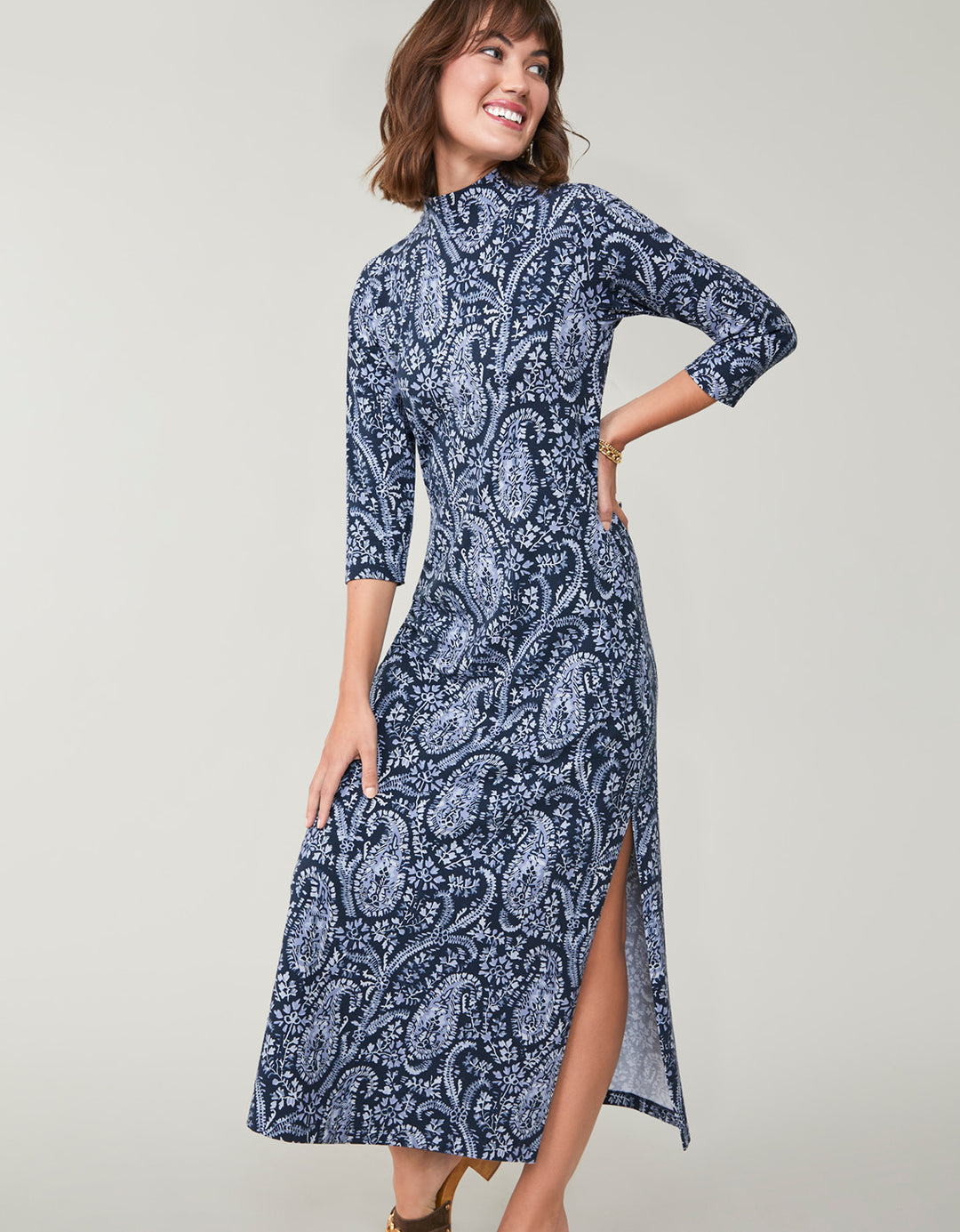 Naomi Midi Dress Marsh Boardwalk Paisley Navy