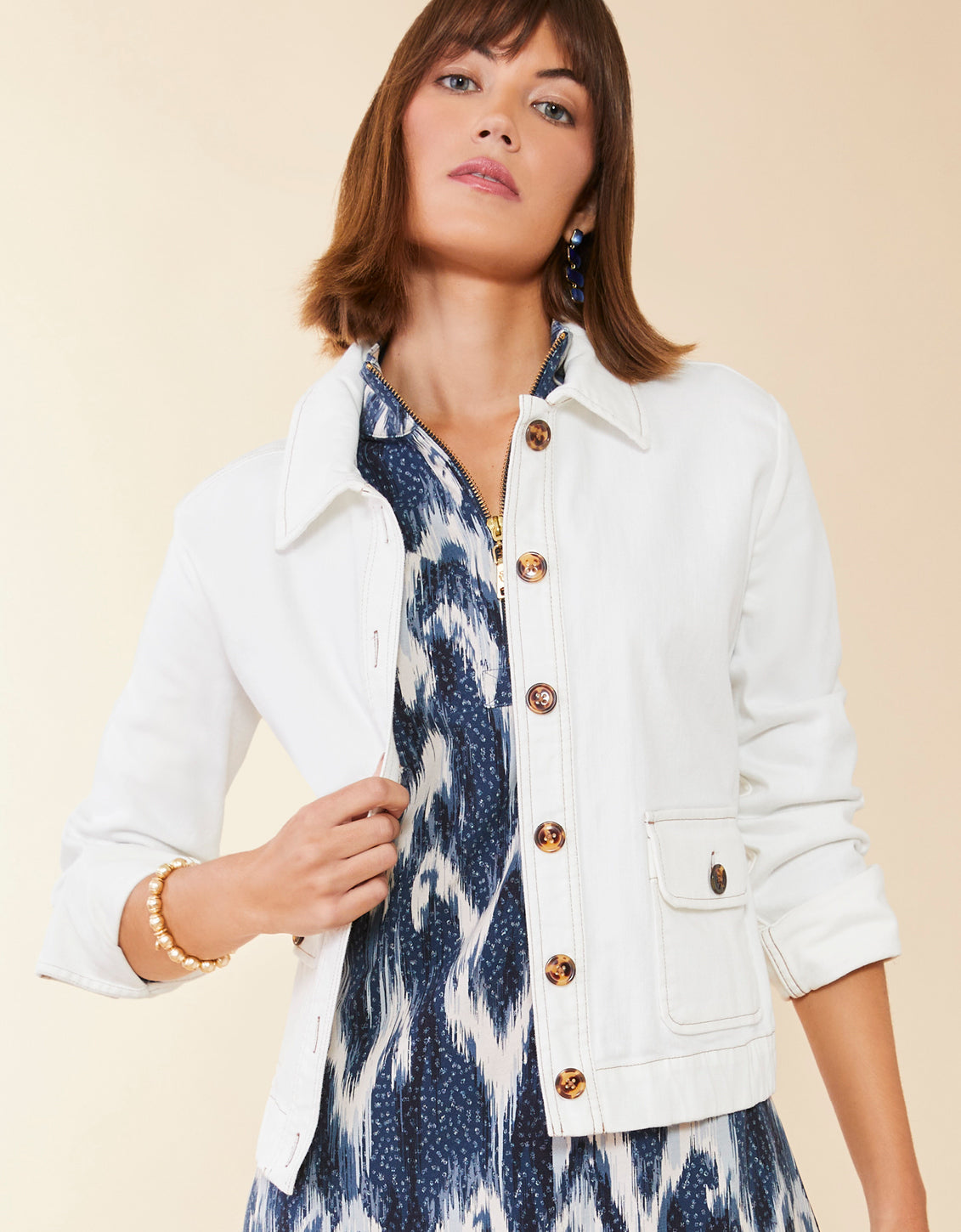 Adler Denim Jacket Pearl White - $126.40