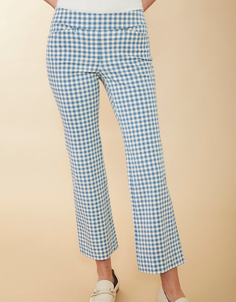 Maren Kick Flare Pant Clara Gingham Bluestone - $82.80