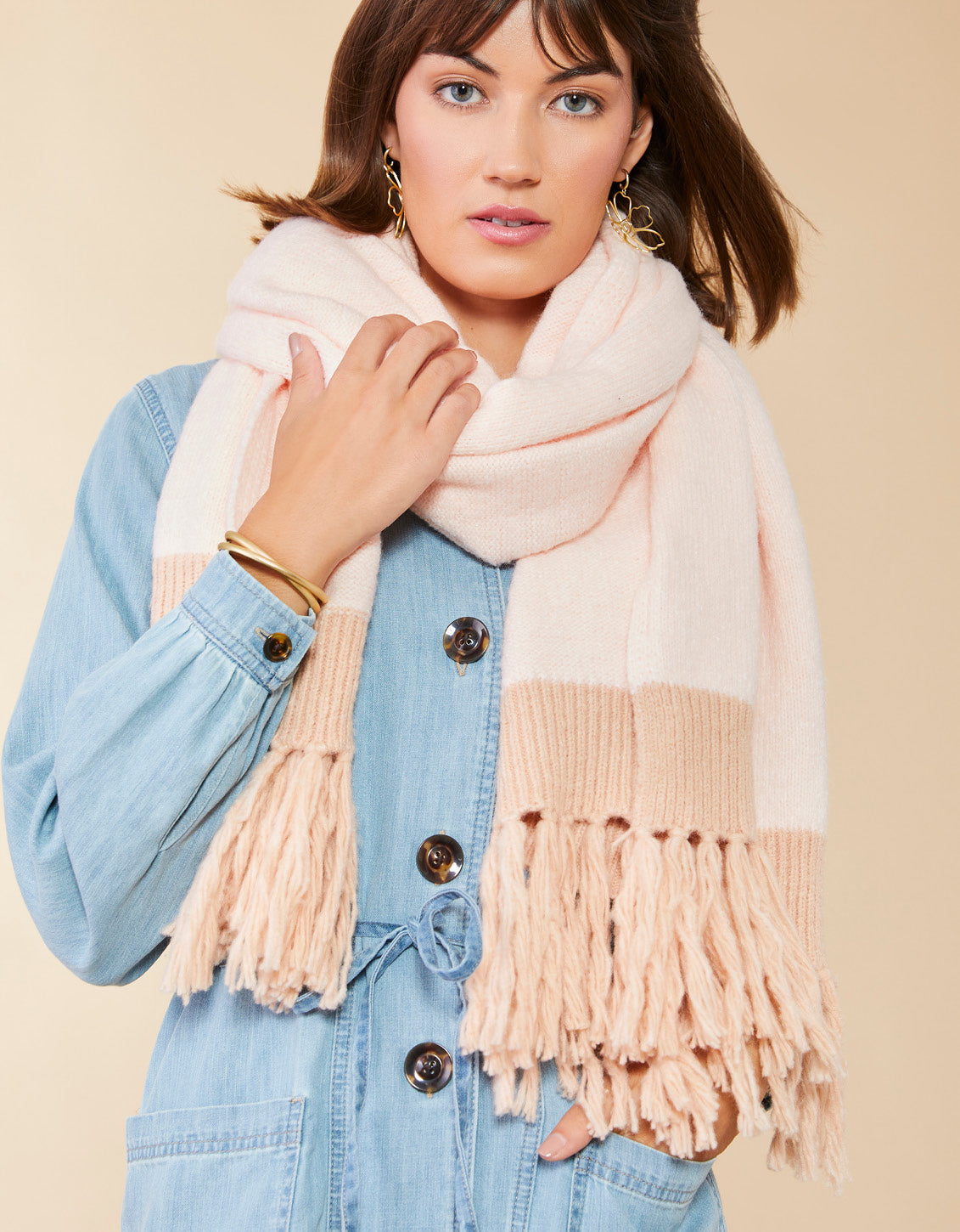 Oversize Scarf Blush Champagne - $89.60