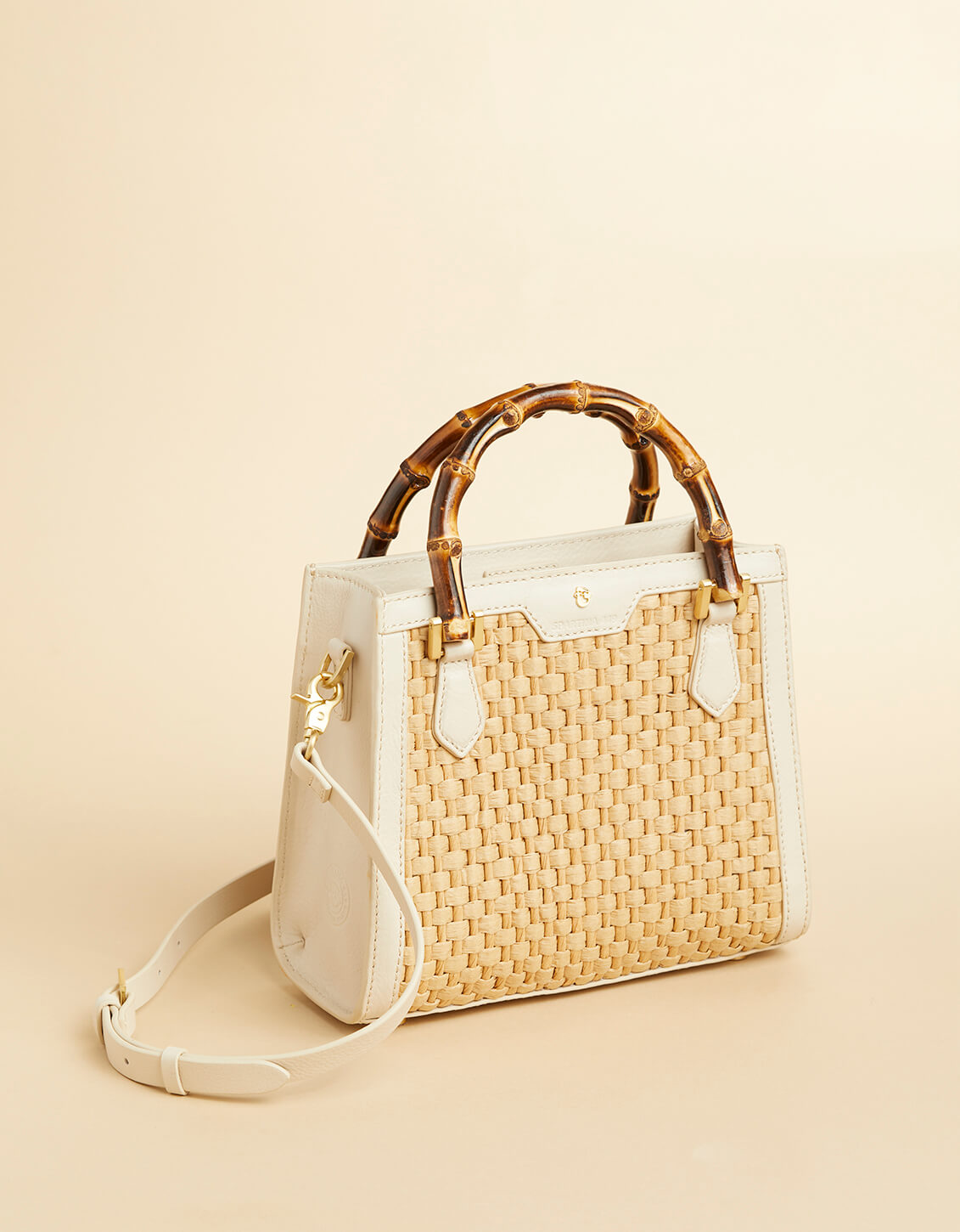 ハンドバッグ Bamboo Straw Satchel Pearl - $298.00