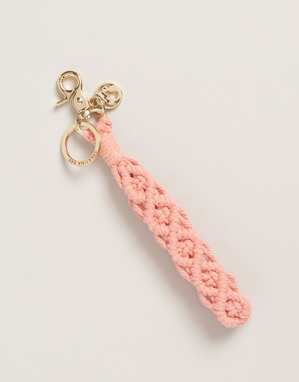 Macrame Wristlet Keychain Light Pink - $18.00