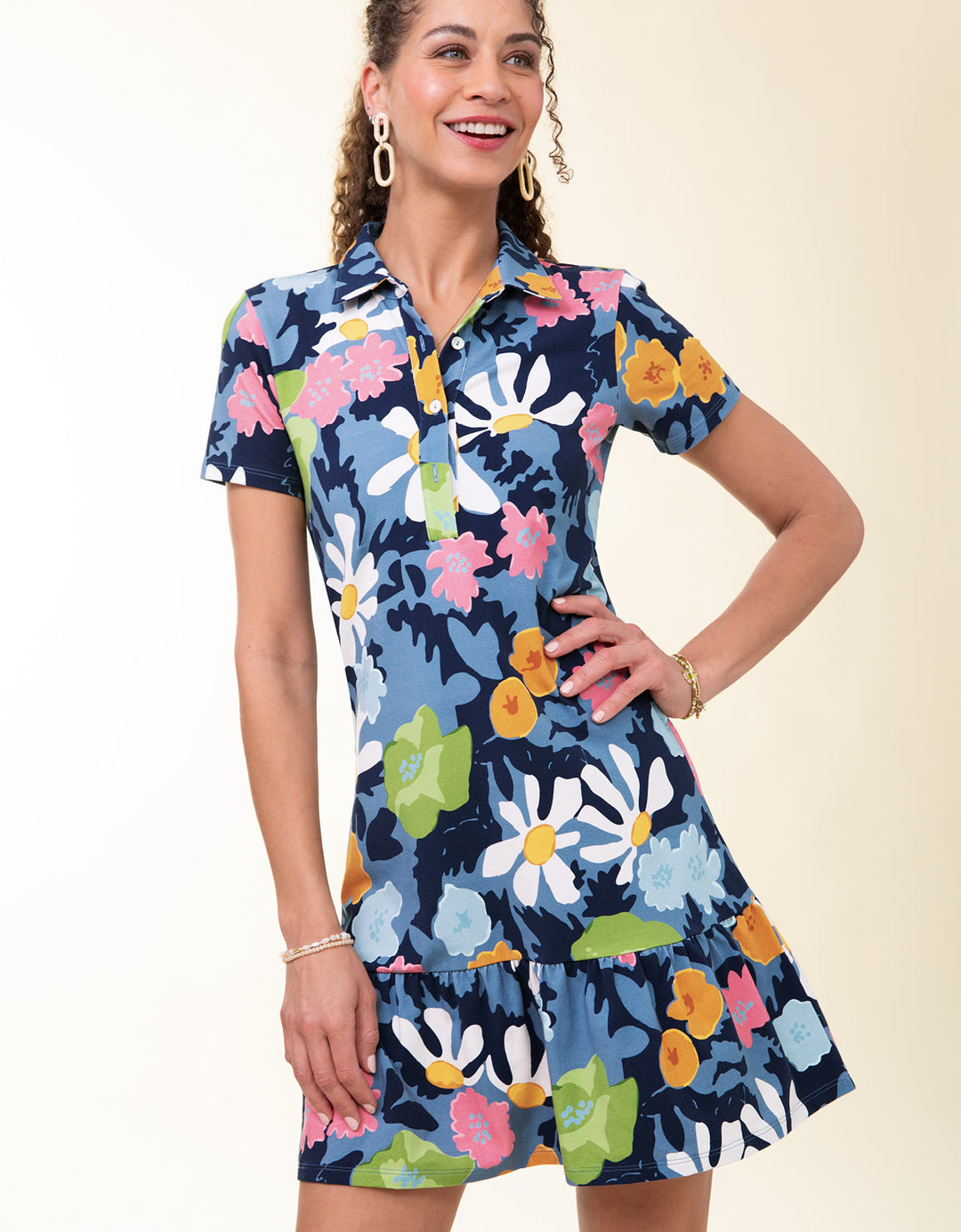 Strathy Hall Joelle Polo Dress Strathy Hall Abstract Floral