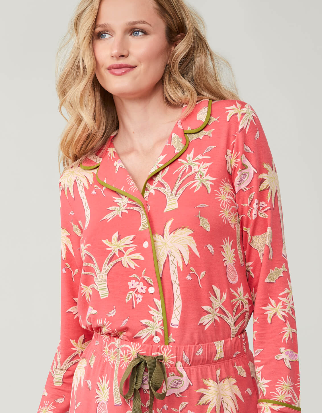 Pajama Top Lowcountry Fauna Red