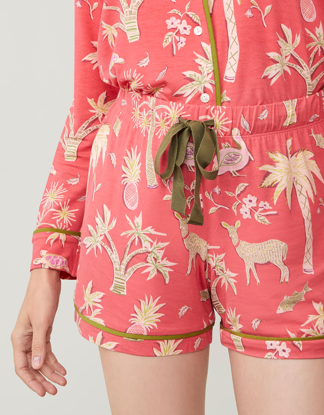 Pajama Short Lowcountry Fauna Red