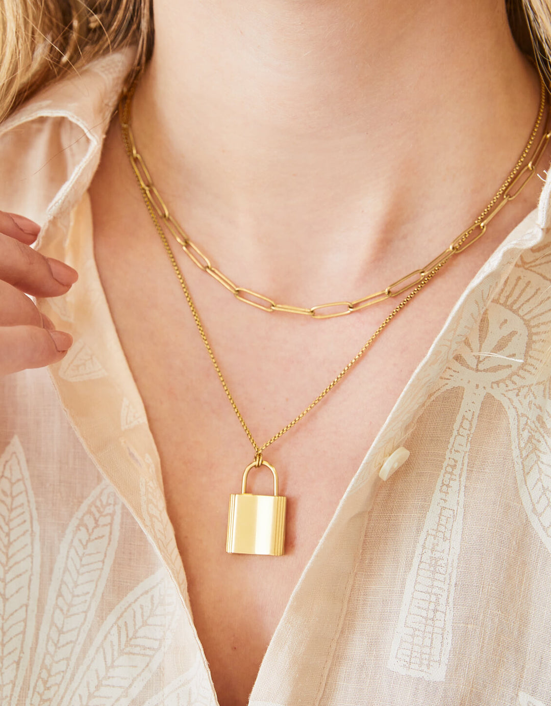 Mini Locket Gold Mini Padlock Locket Necklace 18