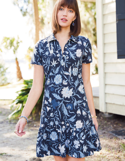 knee length dresses for ladies Loose Linen Dress Joelle Storm Blue ❤️ menique main image 0