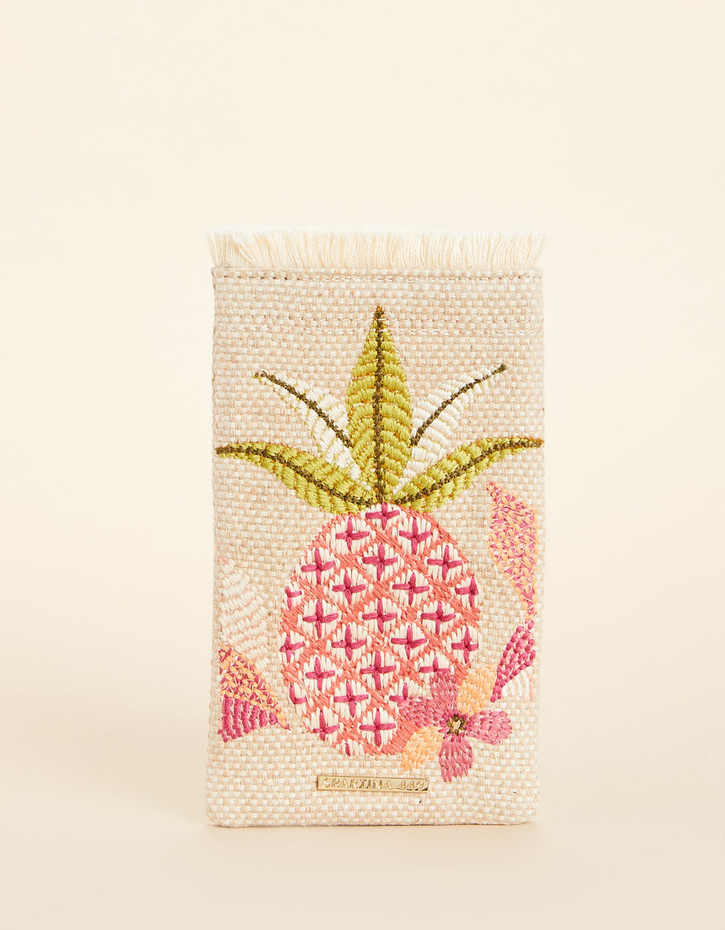 Spartina 449 Embroidered Sunglass Case Callawassie Pineapple Spartina 449 Canvas Embroidered Sunglass Case - Callawassie  main image 2
