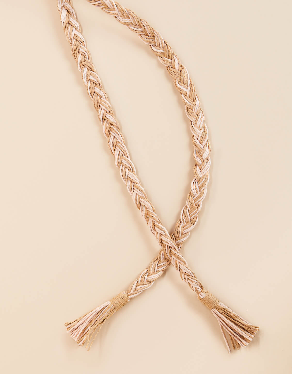 Braided Papyrus Belt Khaki Rose