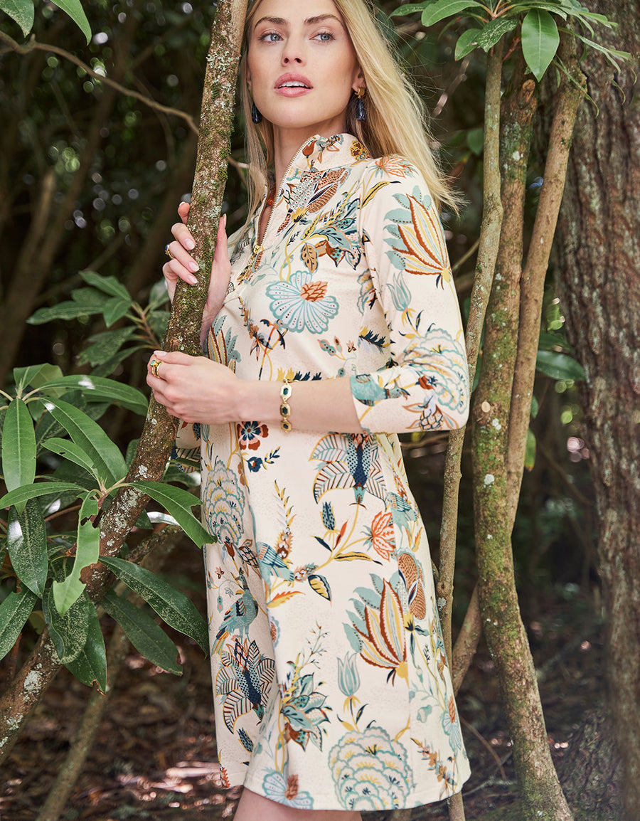 NORA GUERARD ESTATE BIRD HALF-ZIP TOP main image 0