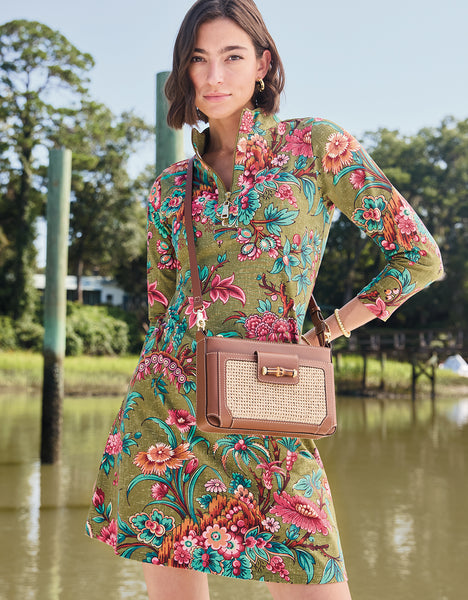 Nora Half-Zip Dress Bridge Street Olive - $98.00