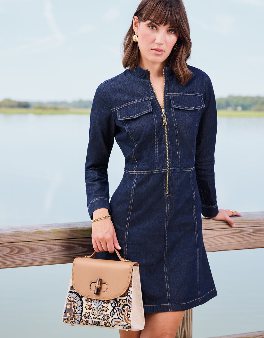 Morgan Denim Dress Dark Bayou Rinse Wash XXL