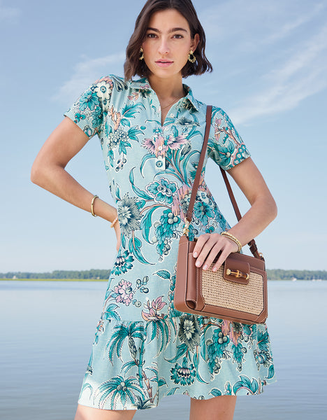 Joelle Short Sleeve Polo Dress Bridge Street Blue - $117.60