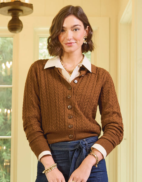 Toni Cardigan Dark Toffee - $198.00