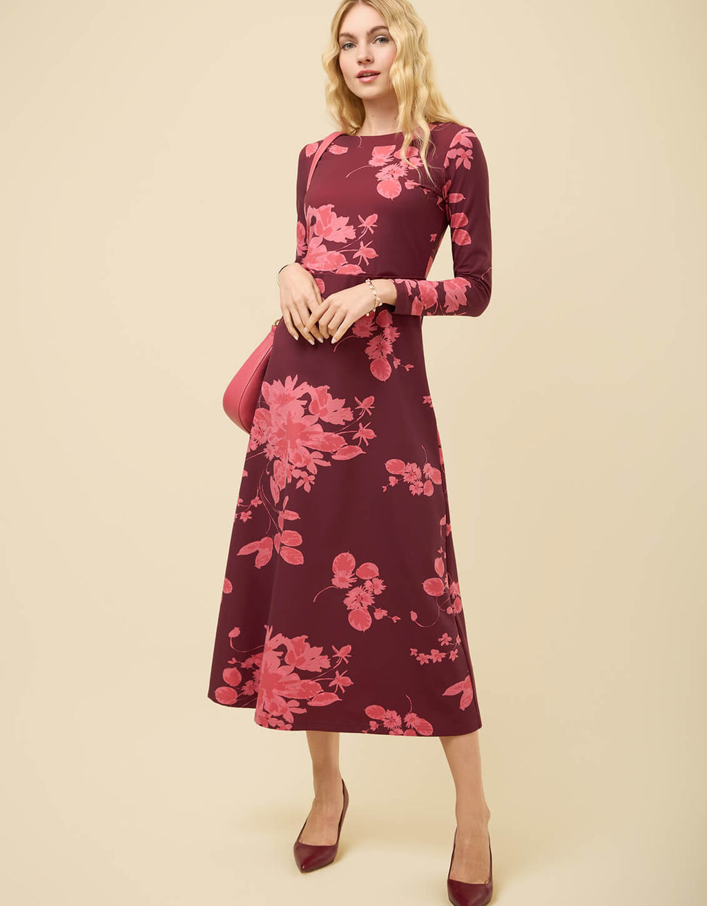 etta midi dress Irene Midi Dress Etta Floral Bordeaux XXS