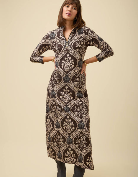 norseman midi dress Nora Midi Dress Etta Damask Ink XL