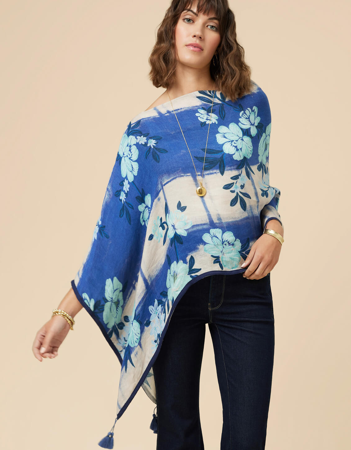 Topper Serpentine Floral Pane Blue