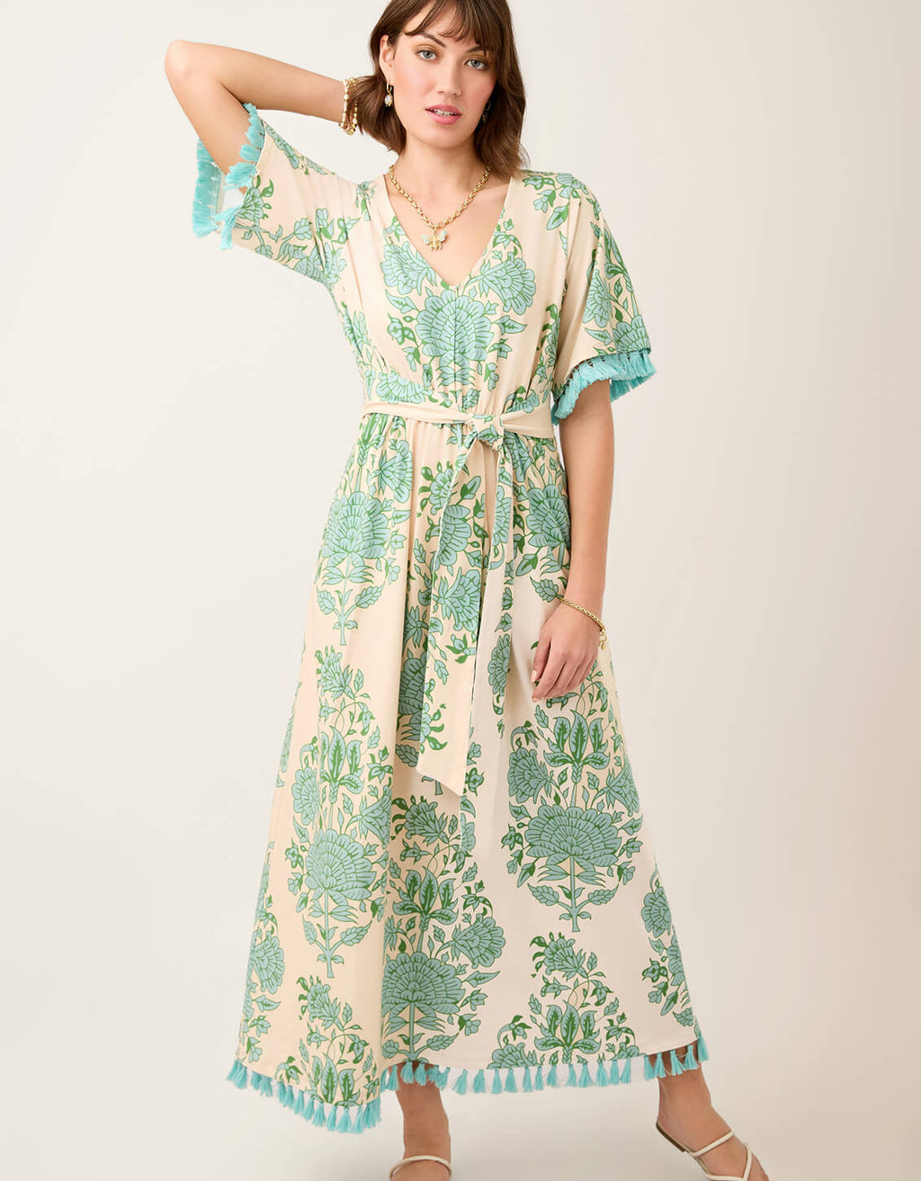 Adella Tassel Midi Dress Lightner Boho