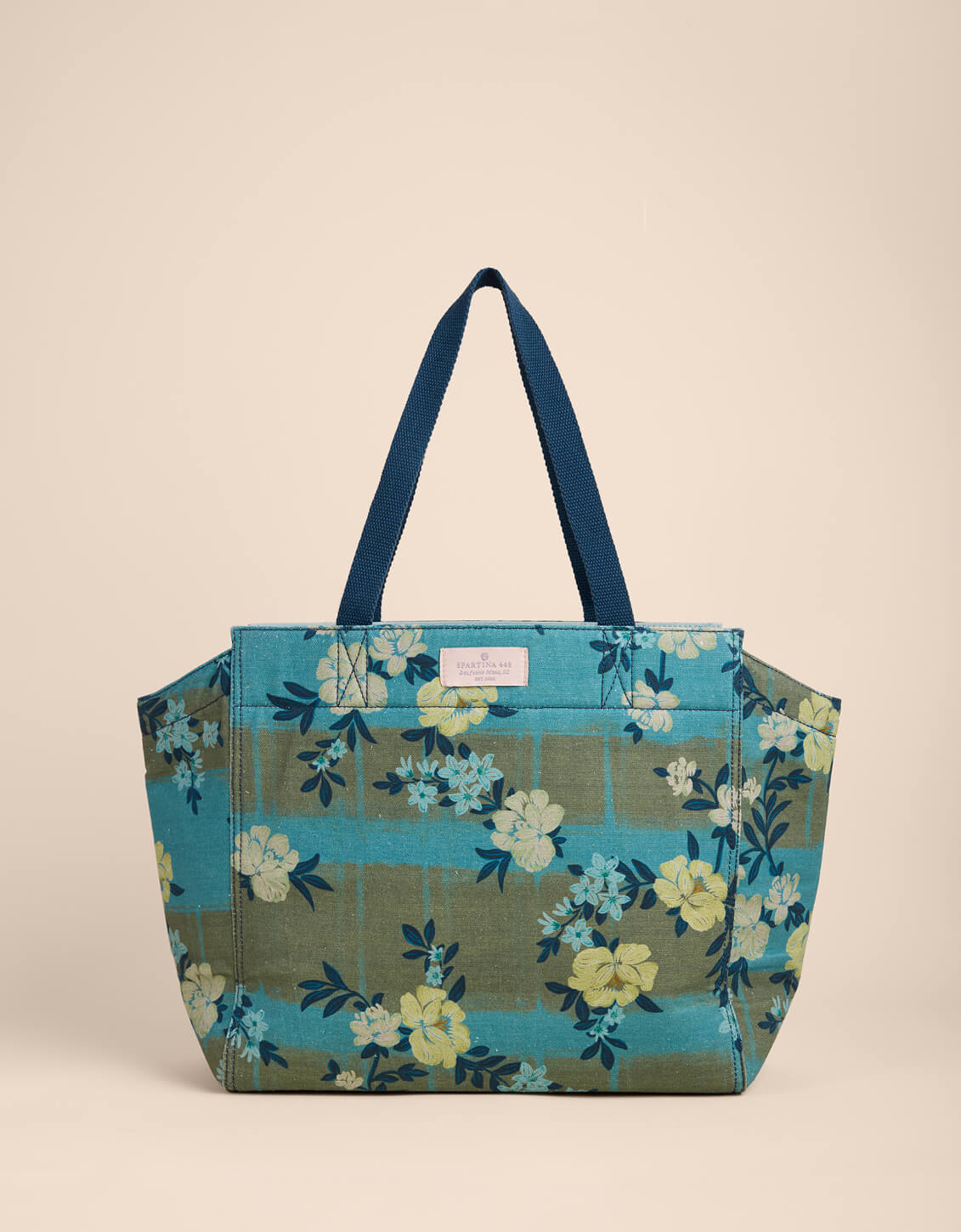 Shop Tote Serpentine Floral Pane Teal - $38.00