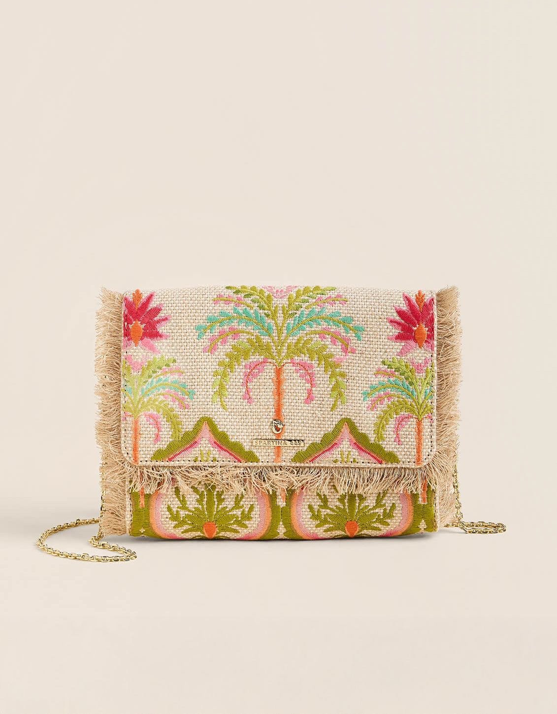 Clutch Crossbody Castillo Floral Palms - $102.40