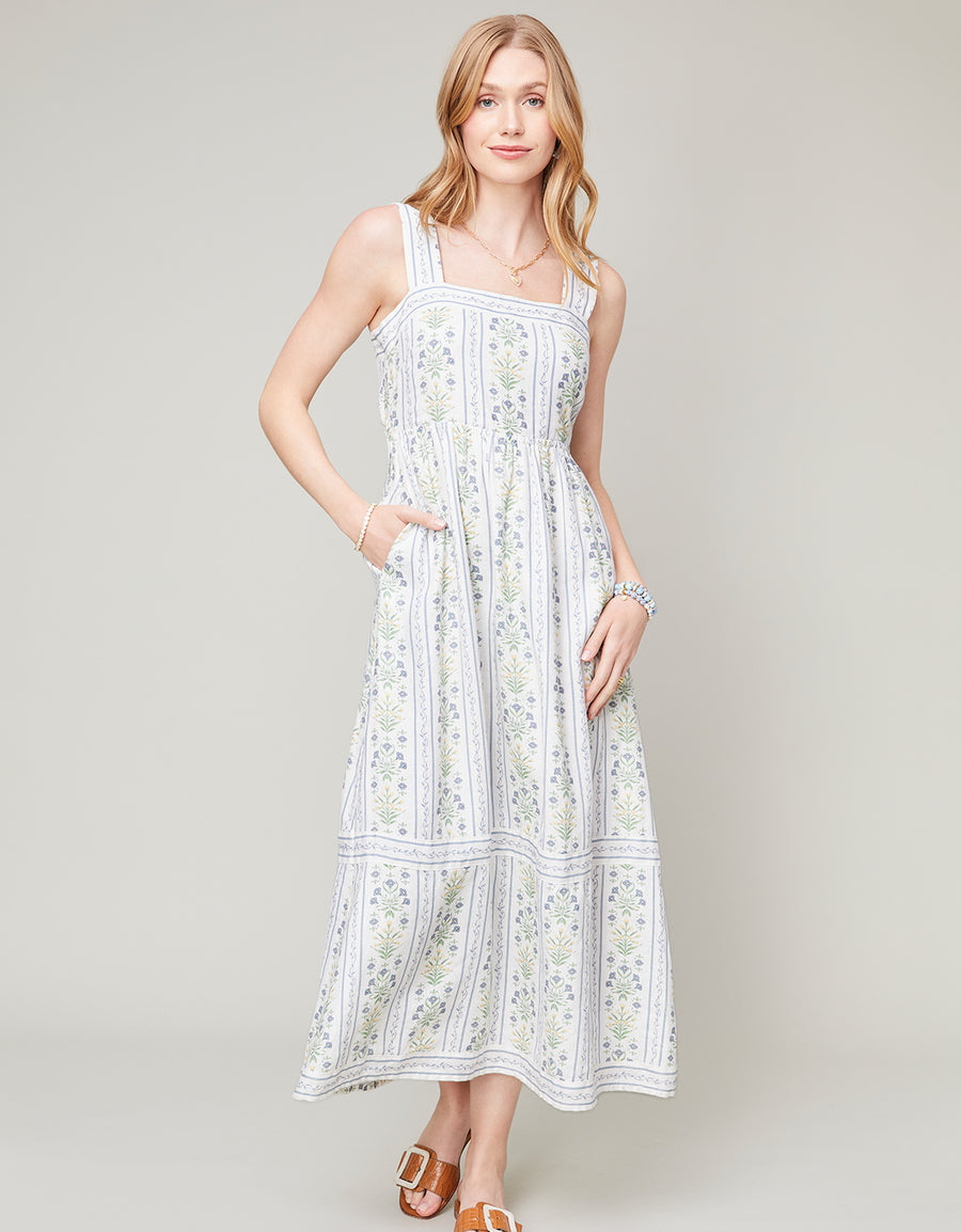 Cheyanne Midi Dress Peeples Song Sweet Floral Stripe