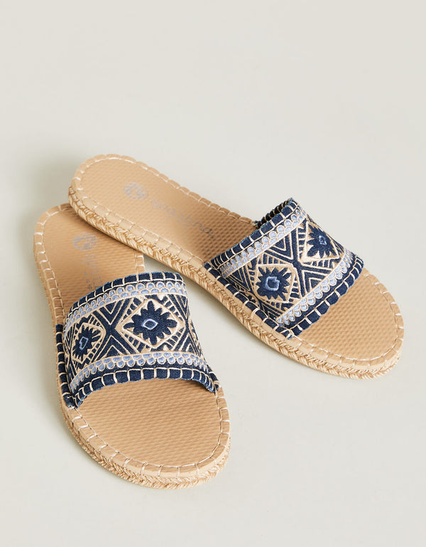 Spartina 449 x Sea Star Cabana Slides Peeples Song Park Lane Blue Deni