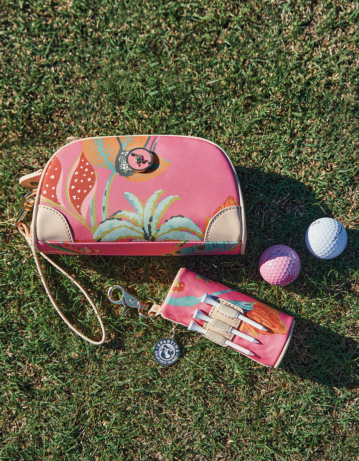 Golf Accessory Pouch LW Queenie Tropical Floral Pink