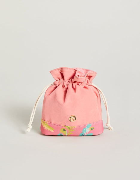 Women's Keepsake Drawstring Bag Queenie Tropical Floral Pink by Spartina 449