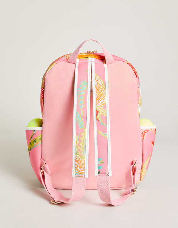 Tennis Backpack Queenie Tropical Floral Pink