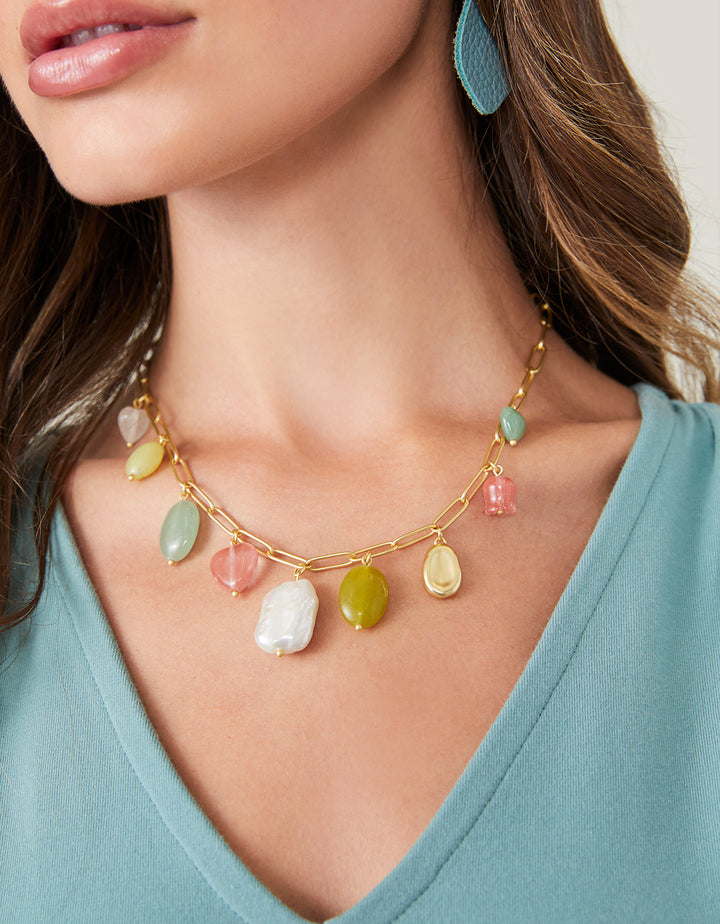 Cotton Candy Necklace 18" Multi