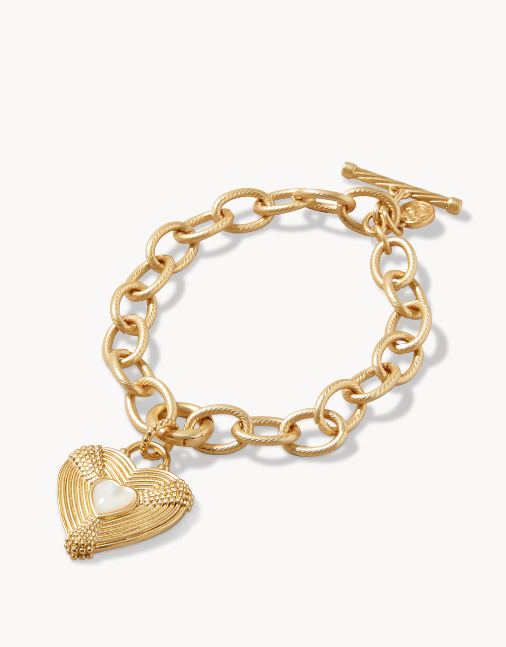 Juicy Couture Light Rose Heart Charm Toggle Bracelet
