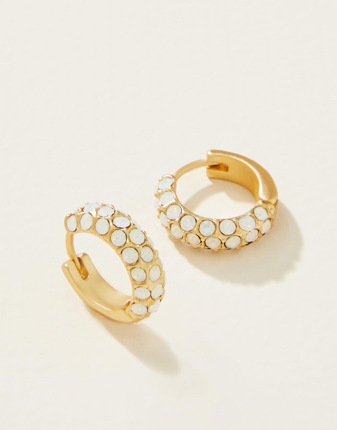 Small Icon Crystal Paved Hoop Earrings main image 0