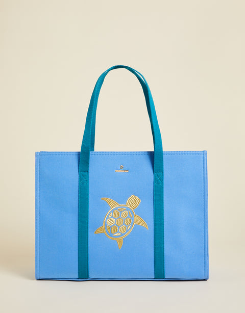 Carry All Tote Blue Turtle