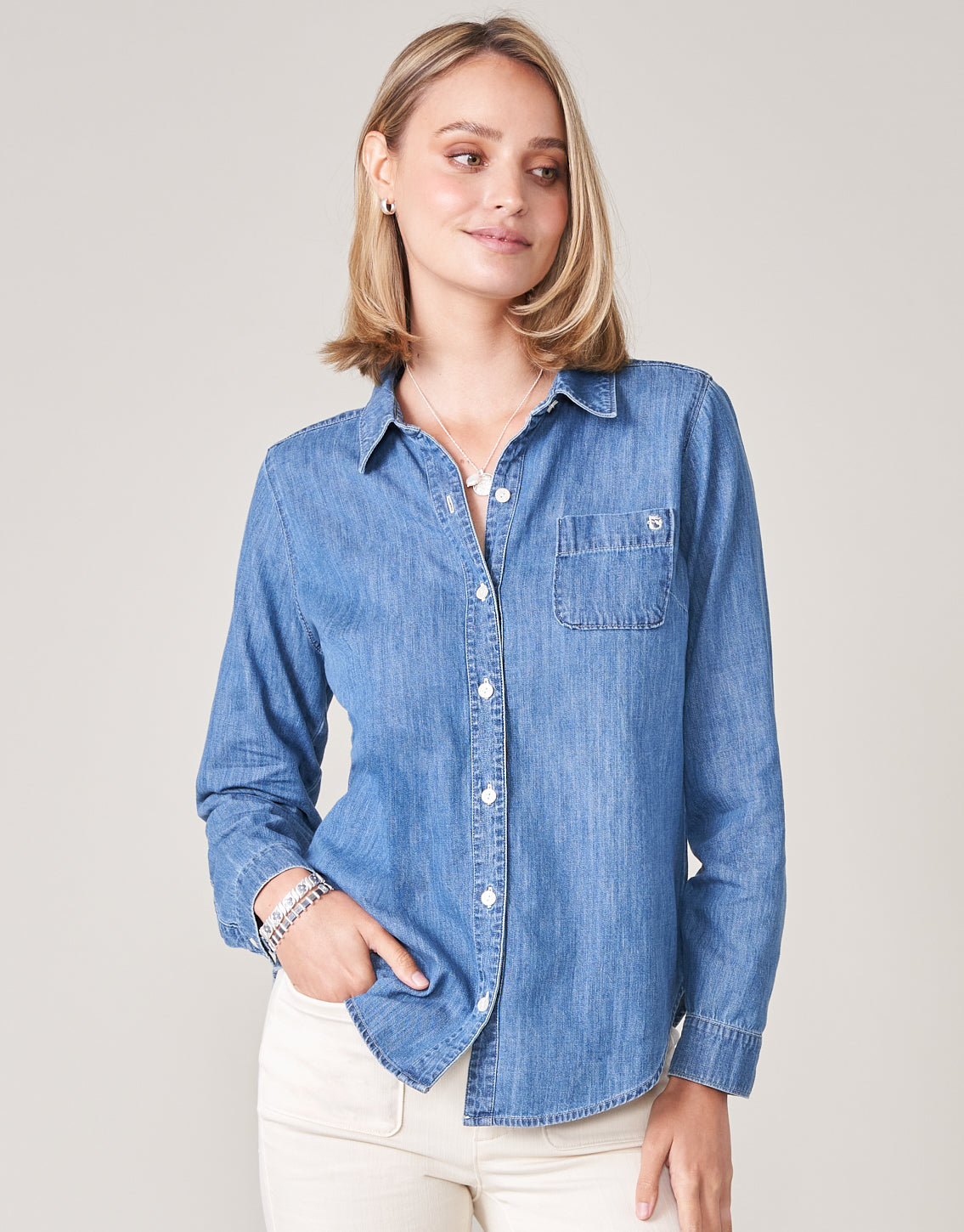 Callie Denim Shirt Shell Island Wash