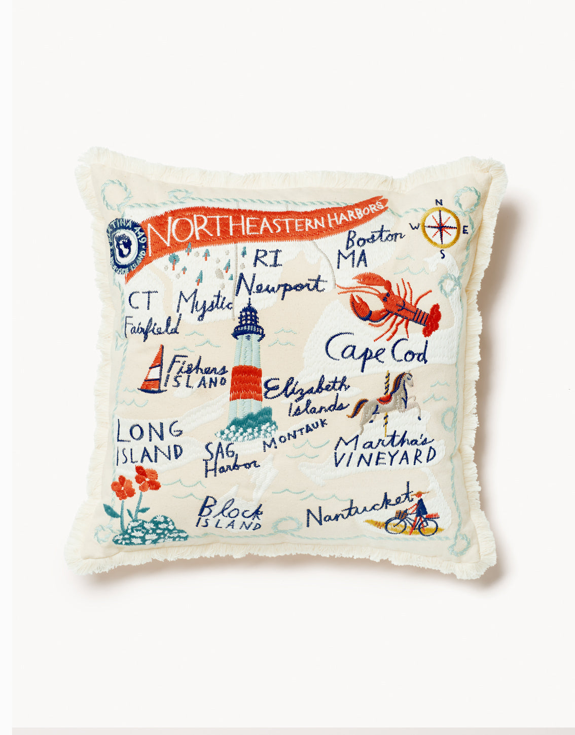 Cape cod shop embroidered pillow