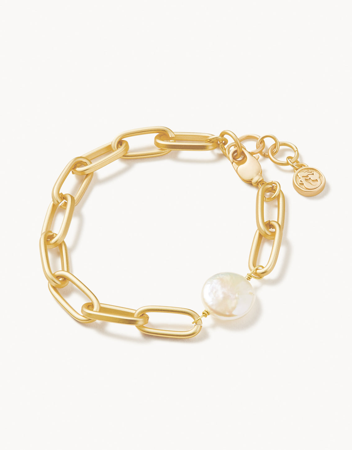 Coin Pearl Chain Bracelet Gold/Pearl