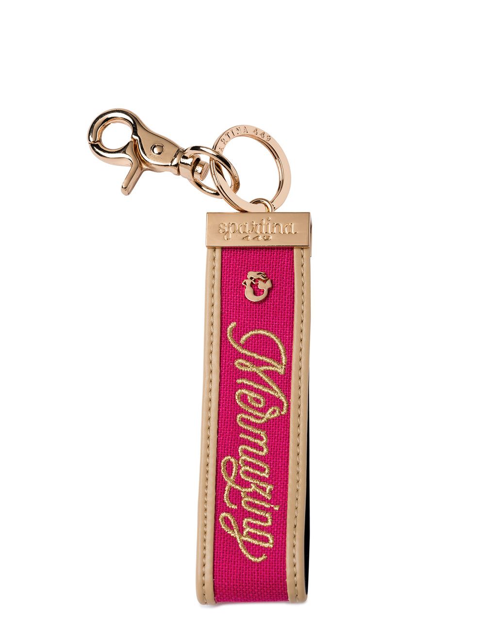 Spartina 449 Grab-N-Go Pink Queenie Floral Wrist Strap Key Ring Keychain -  Beach House Gift Boutique